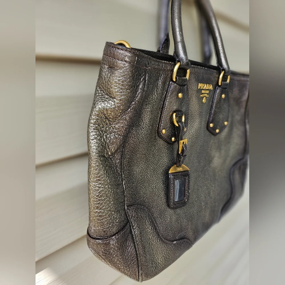 EUC Prada Metallic Gold leather Tote - Picture 8 of 17